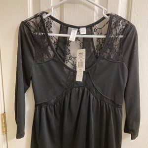 Romantic Rebel, women's black lace high low top